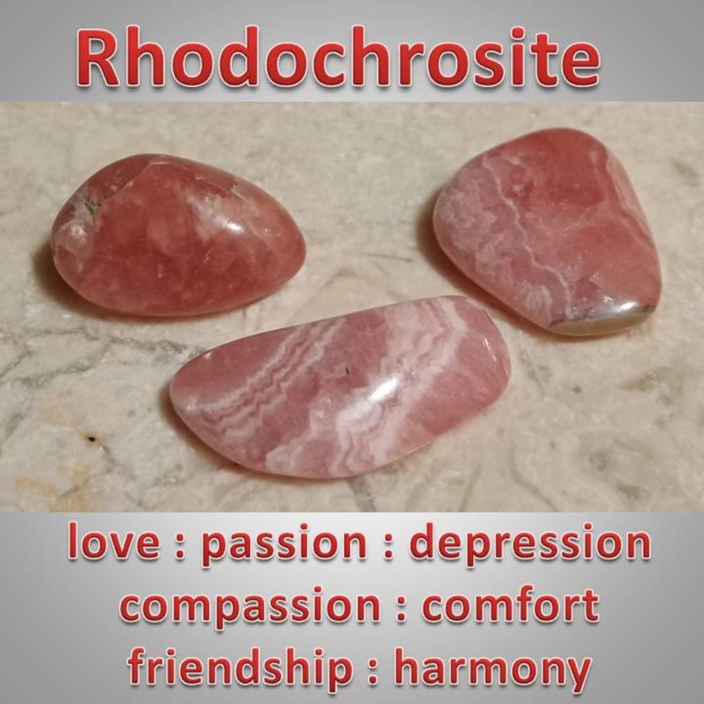One rhodochrosite crystal rock tumbled 02 LOVE harmony COMPASSION